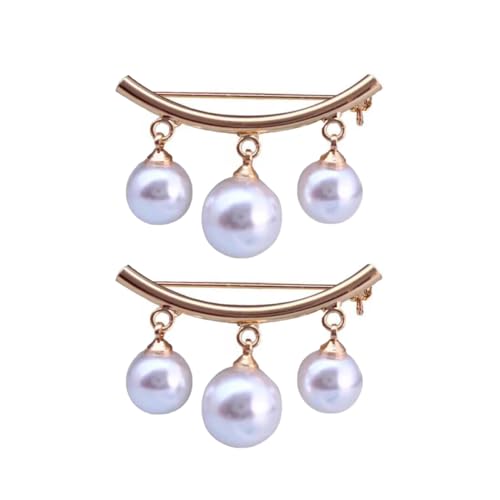 NIYANGLE 2 Stück Elegante Broschen aus Legierung mit Perlen Modische Anstecker für Kleidung Vielseitiges Schmuckzubehör für Damen für Festlichkeiten und Partyoutfits von NIYANGLE