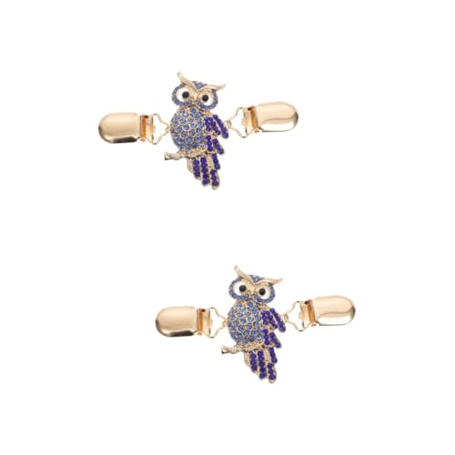 NIYANGLE 2 Stück Eleganter Eulen Cardigan Clip Kreativer Pullover Verschluss Modischer Strickjacken Clip Accessoire für Kleidungsstücke Langlebig und Schonend für Stoffe von NIYANGLE