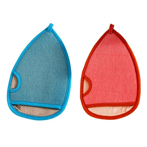 NIYANGLE 2 Stück Exfolierende Bad Handschuhe für und Männer Doppelseitige Rutschfeste Peeling Handschuhe zur Sanften Hautreinigung und Massage für Dusche Zufällige Farbe von NIYANGLE