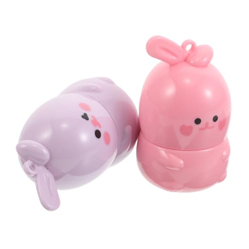 NIYANGLE 2 Stück Feuchtigkeitsspendender Lippenbalsam mit Farbwechsel Niedliches Kaninchen design Glättet Lippenlinien Pflegt Trockene Lippen Tragbar für Damen Tiefenwirksam Hydratisierend von NIYANGLE