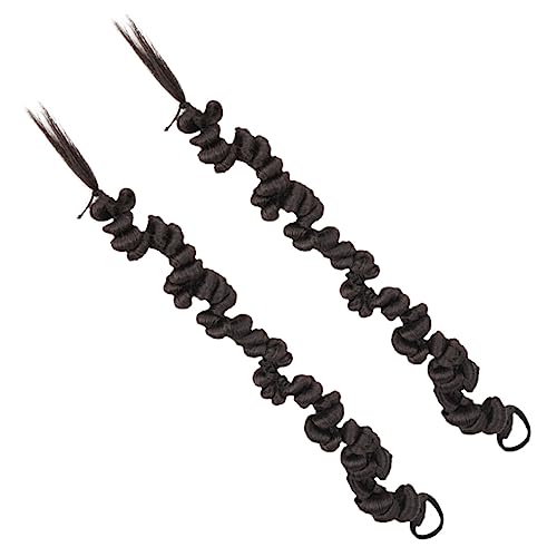 NIYANGLE 2 Stück Geflochtene Ponytail Extensions für Damen Unregelmäßige Haarteile aus Synthetischem Material Leicht Anzubringen für Besondere Anlässe von NIYANGLE