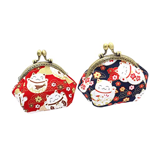 NIYANGLE 2stücke Retro Münzbeutel Mit Glückskatzen- Für Frauen Teiliges Für Einkäufe Partys Und Alltag Für Kleinigkeiten von NIYANGLE