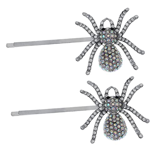 NIYANGLE 2 Stück Glitzernde Spider Hair Clips mit Strasssteinen Kreative Haarklammern für Halloween Karneval und Partys Haarspangen Damen Einzigartige Festival Haaraccessoires von NIYANGLE