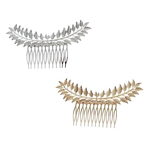 NIYANGLE 2 Stück Haarklammern aus Metall Haarspangen Blattform für Damen Gold und Silber für Hochzeiten Partys und Festliche Anlässe von NIYANGLE
