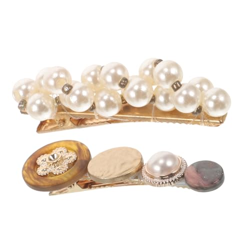 NIYANGLE 2stücke Haarklammern Mit Perlenverzierung Für Damen Retro Design Zufällige Für Besondere Anlässe Und Alltag Rutschfest Und Komfortabel Zu Tragen von NIYANGLE