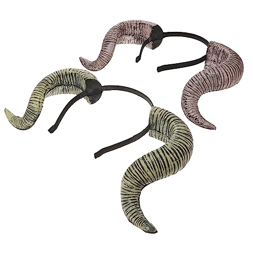 NIYANGLE 2 Stück Halloween RAM Cosplay Haarreif mit Lustigen Hörnern für Kostümpartys Leicht und für Karneval und Fotoshootings von NIYANGLE