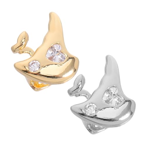 NIYANGLE 2 Stück Hip Hop Schmuck Zahn Grill Cap mit Funkelndem Herz-zirkonia Glänzend Komfortabel für Männer und Frauen Modische Zahnverzierung für Bühne Party und Alltag von NIYANGLE