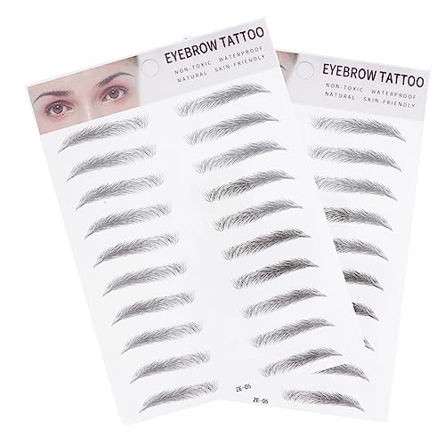 NIYANGLE 2 Stück Imitations Augenbrauen Aufkleber Haarähnliche Augenbrauen Tattoo Sticker für Männer und Einfach Anzuwenden Langanhaltend Schwarz für Dünne oder von NIYANGLE