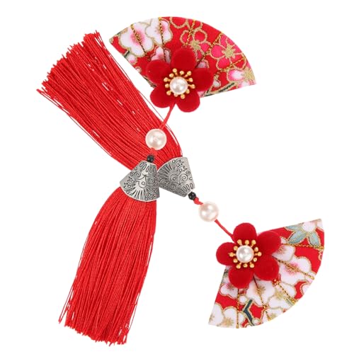 NIYANGLE 2 Stück Japanische Haarnadeln Teilig Blumendekor mit Quasten Leicht Schonend Traditionelle Haarspangen für Damen Teenager Geeignet für Hochzeiten Feste Alltag Japanische von NIYANGLE
