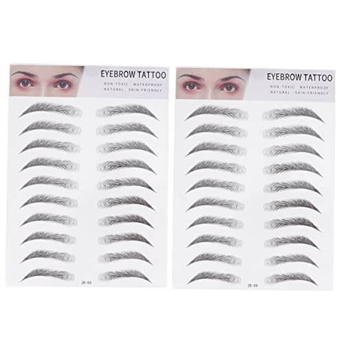 NIYANGLE 2stücke Künstliche Augenbrauen Transferaufkleber Haarähnlich Augenbrauen-tool Für Männer Und Frauen Schwarz von NIYANGLE