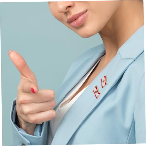 NIYANGLE 2 Stück Libanon Flaggen Anstecknadel Metall Emaille Brosche Langlebig Patriotisch Vielseitig für Kleidung Hüte Taschen Herren Damen von NIYANGLE