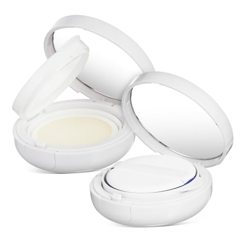 NIYANGLE 2 Stück Luftpolsterbox Make-up-Puder-Behälter Leerer Kissenfundamentbehälter Leeres Kissenfundamentgehäuse Kissen kompakt leer Pulverbehälter Plastik Weiß von NIYANGLE
