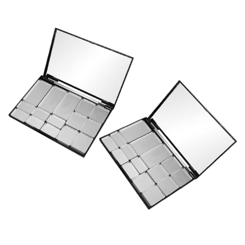 NIYANGLE 2stücke Leere Magnetische Lidschattenpalette Diy Make-up Tablett Mit Spiegel Nachfüllbarer Make-up-organizer Für Lidschatten Lippenstift Und Puder von NIYANGLE