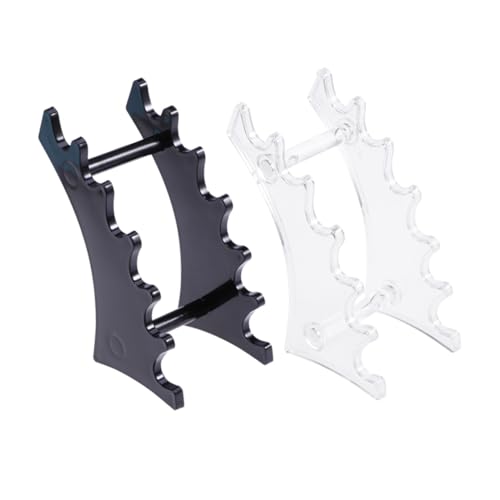 NIYANGLE 2 Stück Makeup Stiftehalter Acryl Displayständer Nagelkunst Organizer Schwarz Transparent Zubehör für Pinsel und Stifte von NIYANGLE