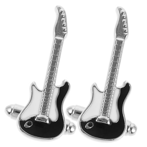 NIYANGLE 2 Stück Manschettenknöpfe Herren Gitarrenform Kleine Anzug Accessoires Robuste Dekorative Cufflinks für Hemd Hochzeit von NIYANGLE