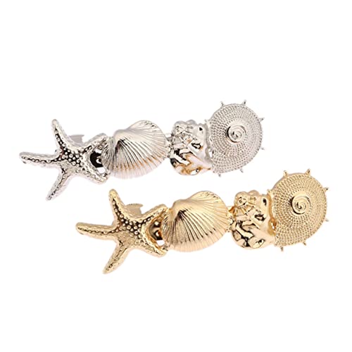 NIYANGLE 2stücke Ethno-stil Haarklammern Aus Muscheln Und Seesternen Kreative Haaraccessoires Für Mädchen Und Frauen Für Jeden Anlass Und Jedes Outfit von NIYANGLE