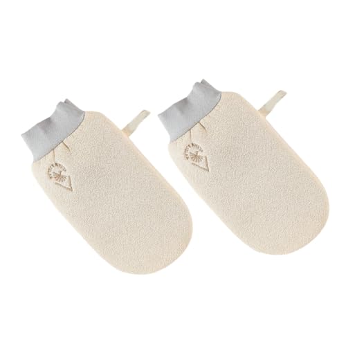 NIYANGLE 2 Stück Peeling badetuch aus Hautfreundlichem Material Rutschfeste Duschhandschuhe für Effektives Körperpeeling Sanfte Reinigung und Langanhaltende Nutzung für Zuhause von NIYANGLE