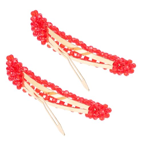 NIYANGLE 2 Stück Perlen Haarspangen für Damen Wasserdrop Stil Haarnadeln Rot Haarschmuck für Look für Mädchen und NIYANGLE 2 Stück Perlen Haarspangen für Damen Wasserdrop Stil Haarnadeln Rot Haarschmuck für Look für Mädchen und von NIYANGLE