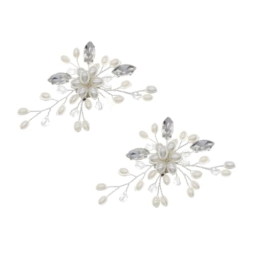 NIYANGLE 2 Stück Perlenschuhclips mit Kristallbesatz Dekorative Hochzeitsschmuck Schuhclips für Damen und Mädchen Silberfarbene Schuhdekoration für Besondere Anlässe Wie Hochzeit und Party von NIYANGLE