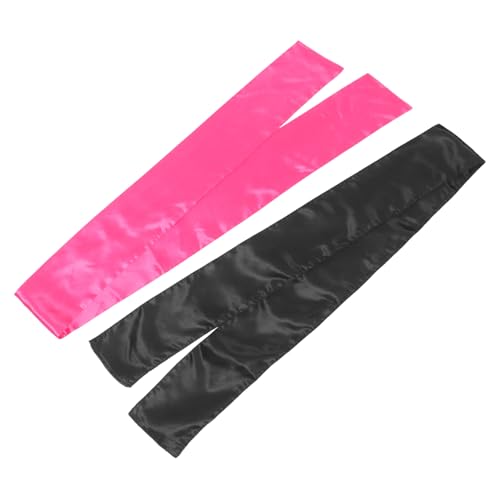 NIYANGLE 2stücke Satin-wickelband Für Damen Haarband Ohne Haarausfall Schwarz Für Täglichen Gebrauch Und Fitnessstudio Atmungsaktiv Und Bequem Rutschfest Und Langlebig von NIYANGLE