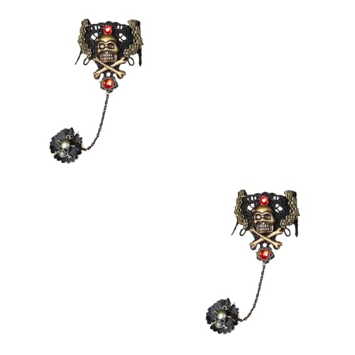 NIYANGLE 2 Stück Piraten Skull Armband Schwarzer Spitze Halloween Schmuck für Damen Leichtes Gothic Accessoire für Kostümparty und Piratenthemen Langlebig und Angenehm zu Tragen NIYANGLE 2 Stück Piraten Skull Armband Schwarzer Spitze Halloween Schmuck für Damen Leichtes Gothic Accessoire für Kostümparty und Piratenthemen Langlebig und Angenehm zu Tragen von NIYANGLE