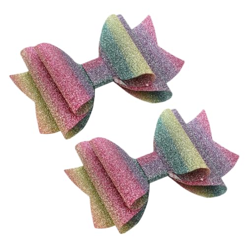 NIYANGLE 2 Stück Regenbogen Haarspangen mit Schleifen Design Kreative Haarklammern für Damen Elegant und Leicht für Partys und Besondere Anlässe von NIYANGLE