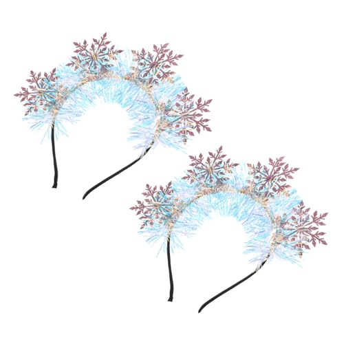 NIYANGLE 2 Stück Schneeflocken Haarreif aus Filz und Satin Langlebig und Komfortabel Festlicher Haarschmuck für Weihnachtsfeiern Winterpartys und Festliche Familienzusammenkünfte Stilvolle von NIYANGLE