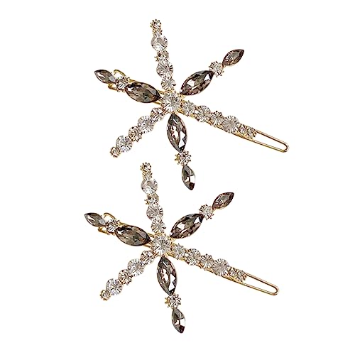 NIYANGLE 2 Stück Schneeflocken Haarspangen mit Funkelnden Strasssteinen Silberfarbene Weihnachts Haarschmuck Clips Party Deko für Damen und Mädchen Schonend und Einfach zu Tragen von NIYANGLE