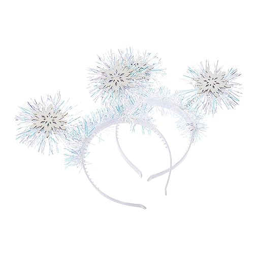 NIYANGLE 2stücke Junge Mädchen Schneeflocken Haarreif Dekorationen Für Festliche Weihnachten Und Party Kreative Schneeflocken Kopfbedeckung Für Mädchen Accessoire Für Feiertagsfeiern von NIYANGLE