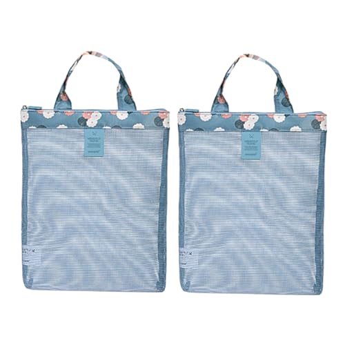 NIYANGLE 2 Stücke Mesh Strandtasche Damen Faltbare Aufbewahrungstasche für Kleinigkeiten Leicht und Tragbar für Strand und Reisen Netz Badetasche von NIYANGLE