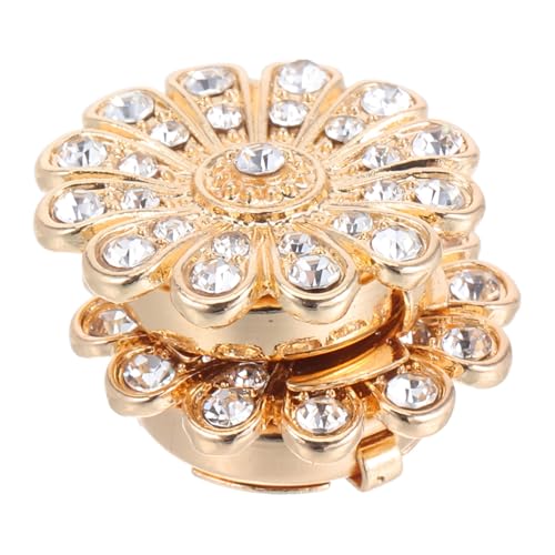 NIYANGLE 2 Stück Strass Blumen Knopfabdeckungen aus Metall Abnehmbar Glitzernde Damen Jacken Knopfverzierungen Stilvolle Ansteckknöpfe für Hemden Jackets Smoking-zubehör Festliche von NIYANGLE