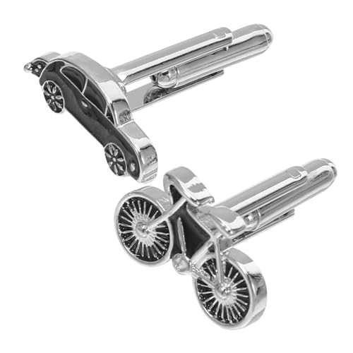 NIYANGLE 2 Stück Stylische Herren manschettenknöpfe Retro Auto Fahrrad Design Langlebige Sichere Passung Vielseitige Hemd accessoires für Business Hochzeit und Freizeit Elegante von NIYANGLE