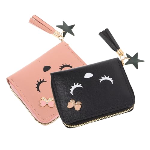 NIYANGLE 2stücke Kleines Portemonnaie Mit Reißverschluss Und Kartenfächern Süße Cartoon-geldbörse Für Damen Für Reisen Einkaufen Und Tägliche Aktivitäten von NIYANGLE