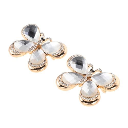NIYANGLE 2 Stück Teiliges Schmetterling Brosche mit Funkelnden Strasssteinen Vintage Legierungs-anstecknadeln Vielseitige Schmuck-accessoires für Damenkleider Mäntel Schals und Hüte von NIYANGLE
