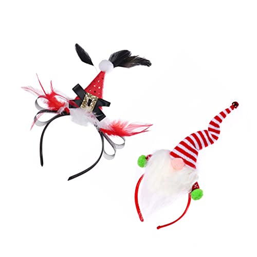 NIYANGLE 2 Stück Teiliges Weihnachts Haarreif mit Lustigem Weihnachtsmann Design Bequeme Langlebige Haarbänder für Erwachsene für Weihnachtsfeiern und Festliche Anlässe von NIYANGLE