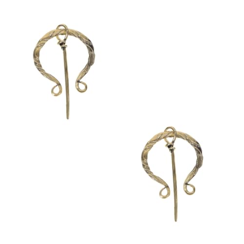 NIYANGLE 2 Stück Viking Brosche Goldfarbene Anstecknadel Vintage Design für Kleidung Tasche Gürtel und Kostüm Damen Herren Modisches Accessoire von NIYANGLE