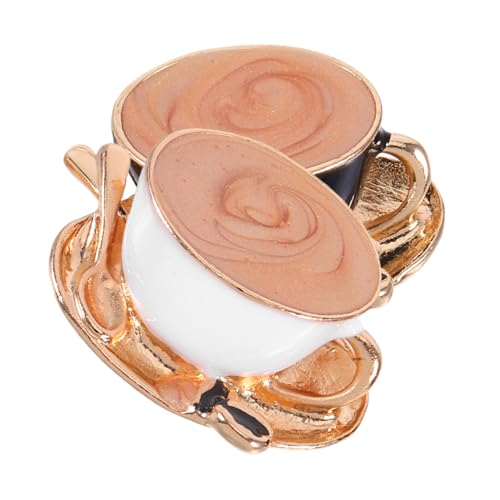 NIYANGLE 2stücke Kaffee-anstecknadel Aus Emaille Vintage-stil Für Pullover Und Schal Brosche Für Damen Kaffeetassen-design Langlebig Und Schick von NIYANGLE