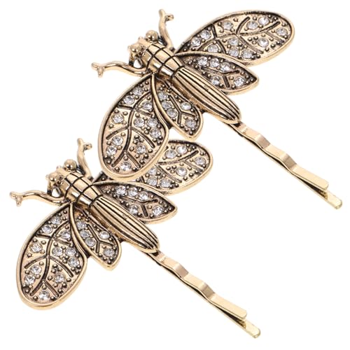 NIYANGLE 2 Stück Vintage Libellen Haarspangen mit Funkelnden Strasssteinen Robuste Haarklammern für Damen Eleganter Haarschmuck für Hochzeit Party und Besondere Anlässe von NIYANGLE