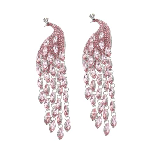 NIYANGLE 2 Stück Vintage Pfauenbrosche mit Strass und Quaste Anstecknadel für Mantel Revers Hut und Kleidung Modisches Accessoire für Damen zu Besonderen Anlässen von NIYANGLE