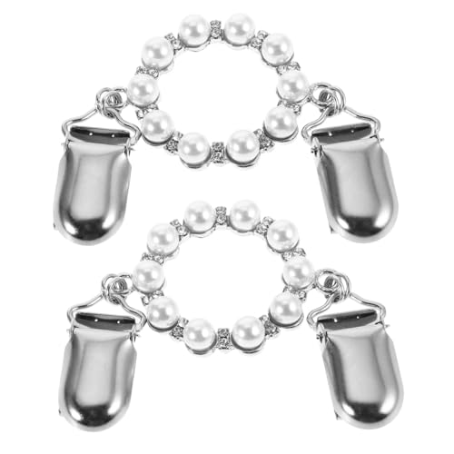 NIYANGLE 2 Stück Vintage Strickjacken Kragenspangen mit Perlen Koreanisches Design Langlebige Zinklegierung Leichter Schalclip für und Vielseitige Kleidungsschal Broschen von NIYANGLE