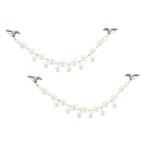 NIYANGLE 2 Stück Vintage Sweater Clips mit Retro Kunstperlen Flexibler Knopflose Cardigan Verschluss Schulterjacken Clips für Damen und Mädchen Vielseitig für Pullover und Strickjacken von NIYANGLE