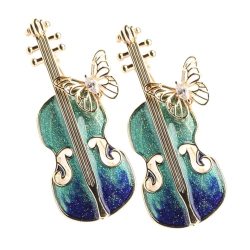 NIYANGLE 2stücke Vintage Violin Brosche Musikinstrument Broschen Für Schmuck Für Kleidung Anstecknadel Für Schals Und Anzüge Für Musikliebhaber von NIYANGLE