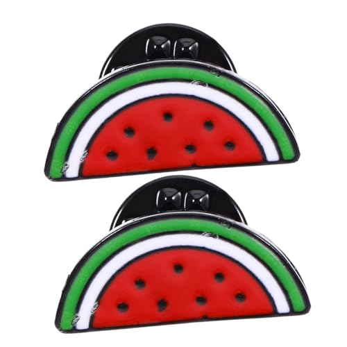 NIYANGLE 2stücke Wassermelonen-brosche Mit Clip Wassermelonen-reversabzeichen Pullover-clips Cardigan-clips Schal-clips Für Damen Kleidungsverschlüsse Bezauberndes Accessoire von NIYANGLE