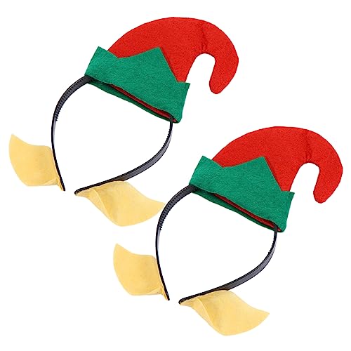 NIYANGLE 2 Stück Weihnachtlicher Haarreifen mit Lustigem Clownsmützen Design Weihnachtliche Kopfbedeckung für Karneval Kostümpartys und Festliche Feiern Langlebiges Material für Familie von NIYANGLE