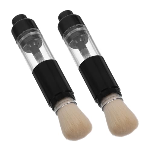 NIYANGLE 2 Stück Wiederverwendbarer Puderpinsel für Losen und Gepressten Puder Tragbarer Make Up Pinsel für Damen Kompakt und für Reisen von NIYANGLE