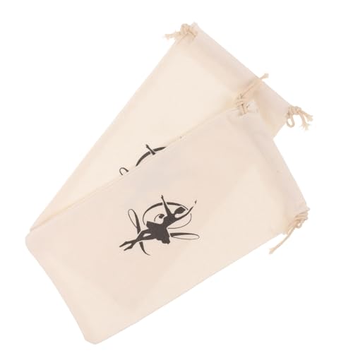 NIYANGLE 2 Stücke Kordelzug Ballettschuh Tasche aus Strapazierfähigem Canvas Praktische Aufbewahrung für Tanzschuhe Atmungsaktive Tanzschuhtaschen für Mädchen Mehrzweck und Verschleißfest von NIYANGLE