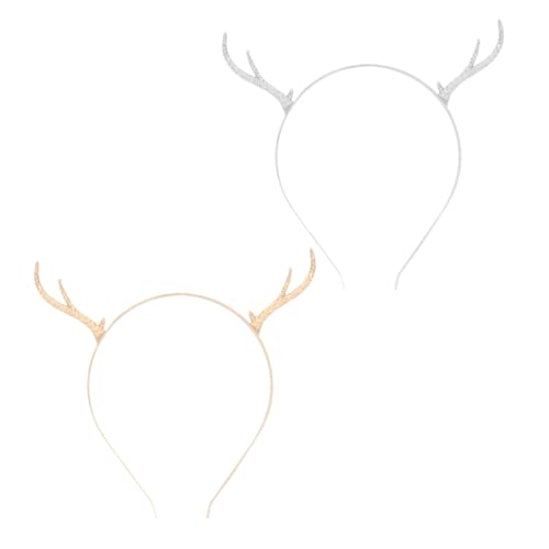 NIYANGLE 2 Stück Weihnachts Haarreif Mit Rentiergeweih Weihnachts Kopfschmuck Für Erwachsene Und Kinder Festlicher Haarschmuck Handgefertigter Haarreifen Realistisches Design von NIYANGLE