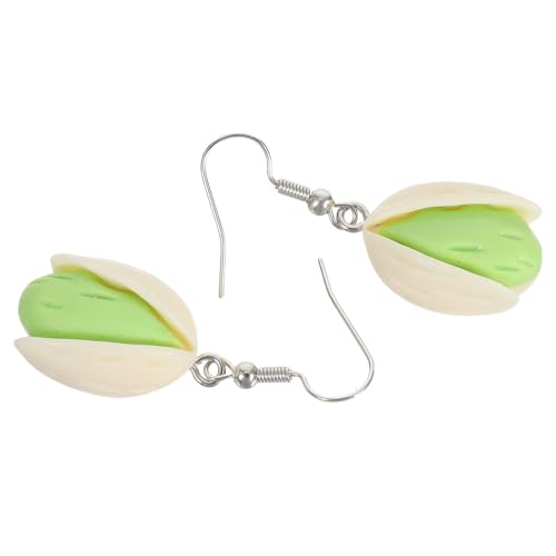 NIYANGLE 2 einzigartige Pistazien-Ohrhänger für Frauen, lustiger Schmuck aus Kunstharz mit Essensmotiven, elegante Ohrringe mit Nussanhänger für lässige und formelle Outfits NIYANGLE 2 einzigartige Pistazien-Ohrhänger für Frauen, lustiger Schmuck aus Kunstharz mit Essensmotiven, elegante Ohrringe mit Nussanhänger für lässige und formelle Outfits von NIYANGLE