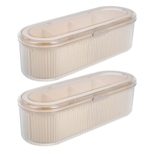 NIYANGLE 2-teiliges Make-up-Schwamm-Etui: Durchsichtiger Make-up-Pinselhalter mit Abdeckung – Transparenter Kosmetik-Organizer für Pinsel, Lippenstifte und Beauty-Tools von NIYANGLE