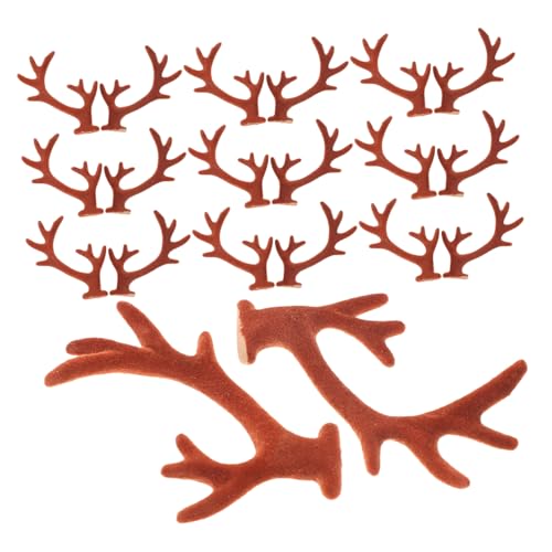 NIYANGLE 20 Stück Geweih Stirnband Mütze Aus Rentiergeweih Weiß Zubehör Hörner Faux -geweih Herstellung Handwerk Du Künstlich Cosplay Sehen Herden Von Hirschgeweihen Beflockung Kaffee von NIYANGLE